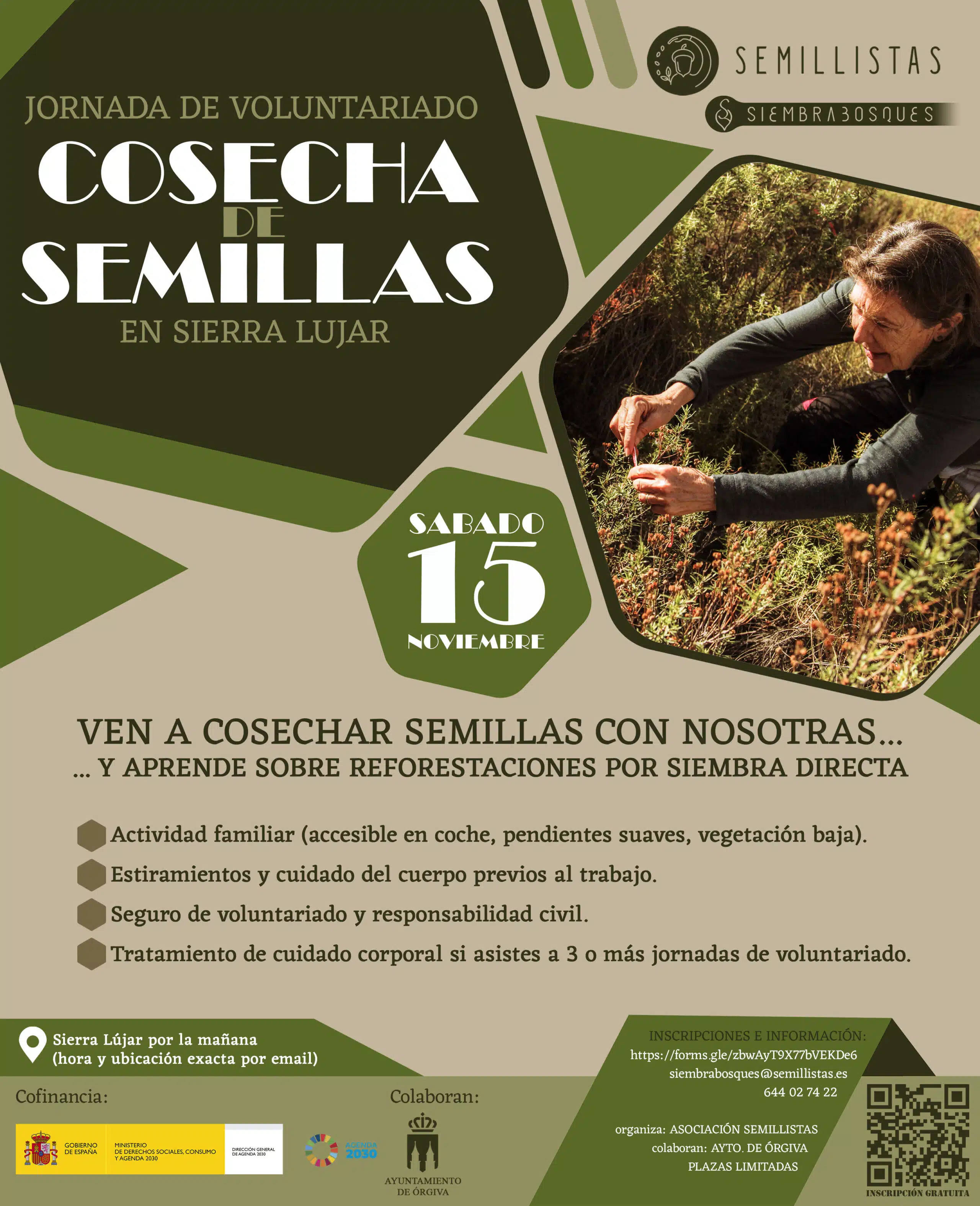 Cartel jornada cosecha semillas